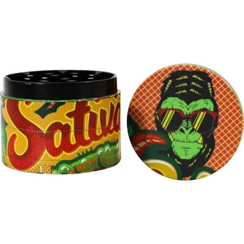 High Quality Zinc Alloy 1.97 Inches 4Layers Smoking Tobacco Herb Grinders Cartoons Design Mini Metal Smoking Grinder Pocket Size