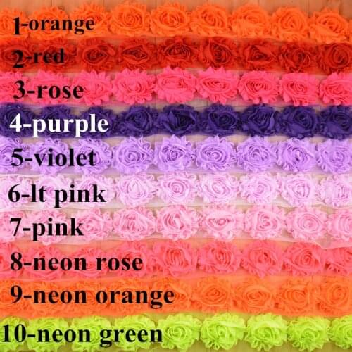 Yundfly 1 yard 2.5" Shabby Chiffon Rose Trim Frayed Flowers DIY Baby Children Accessory Children Hair Accessories