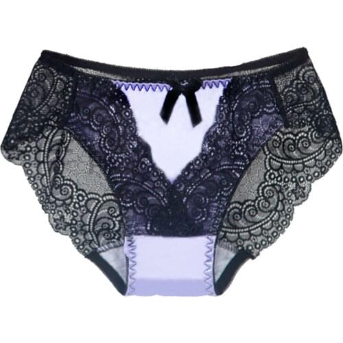 Sexy Breathable Panties Lace Transparent Large Size Ladies Cotton Bottom Hollow Female Underwear Quality Underwear Ropa Mujer