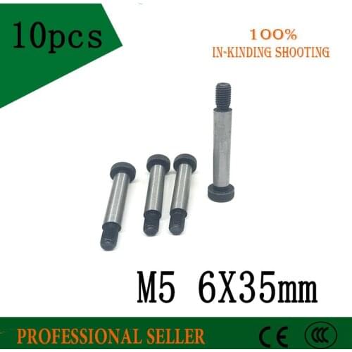 10 Pieces M5 Threaded 6 x 35mm 12.9 Grade Alloy Steel Hexagon Socket Head Shoulder Screw Bolt