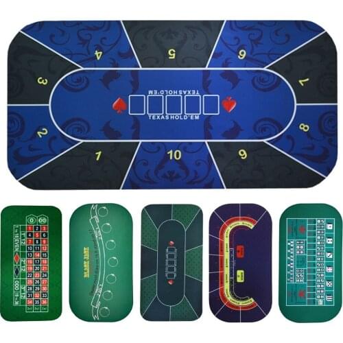 180x90cm Texas Poker Rubber Mat Suede Rubber Casino Poker Tablecloth Board Game Poker Mat with Shoulder Bag High Quality