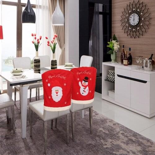 2 pieces 49cmX55cm Christmas Kitchen Chair Covers Santa Claus Christmas Decoration Dinner Chair Decor Free Shipping
