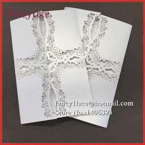 23 Colors Free Shipping 30PCS Romantic Laser Cut Envelope Christian Cross Wedding Invitation Card Souvenirs Wedding Favor Decor