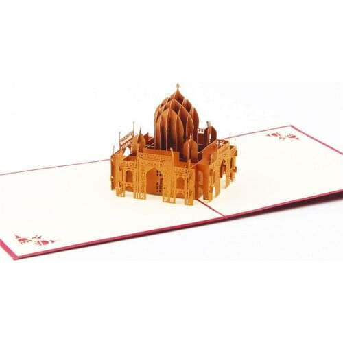3D Laser Cut Handmade Taj Mahal Paper Invitation Greeting Cards PostCard Business Festival Creative Gift Souvenir Collection