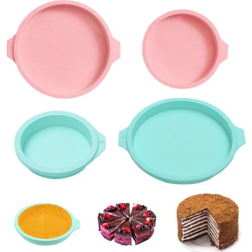 4/6/8 Inch Non-stick Silicone Layered Cake Round Shape Mold Kitchen Bakeware DIY Desserts Baking Mold Mousse Cake Moulds Baking