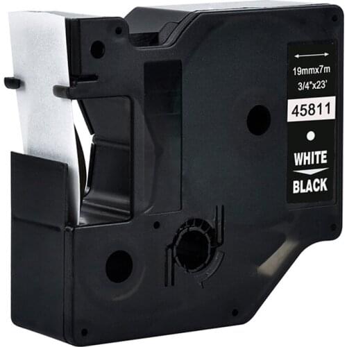 45811 White on black Compatible Dymo D1 19mm Label Printers 3/4'' W X 23' L (19mm*7m) for Dymo D1 Label Makers