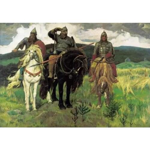 5D DIY Diamond Embroidery, Russian paintings Warriors Three.5D Diamond Painting, Cross Stitch, Diamond Mosaic,Rhinestone FZ565