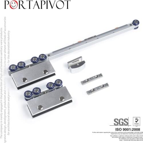 Frameless Two-way Buffer Glass Door Sliding Door Hanging Track Hanging Rail