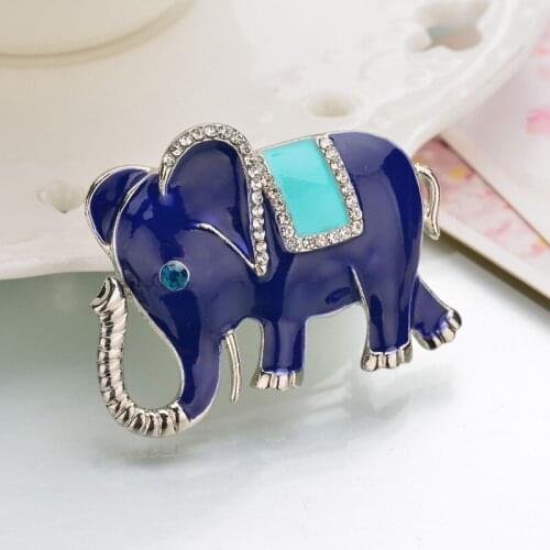 Enamel Elephant Shape Pins&Brooches for Lapel Pin Garment Scarf Accessory jewelry Rhinestone Crystal Elephant Brooches BH200039