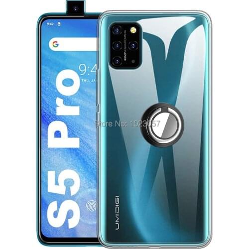 Case For UMIDIGI S5 Pro Cover Magnetic Car Finger Ring Holder Soft TPU Case For UMIDIGI S5 Pro Coque