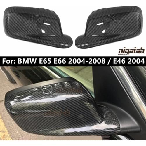 2pcs Carbon Fiber Rearview Mirror Cover for BMW E65 E66 2004-2008 E46 Coupe 2004 Side Door Mirror Caps Shell Car Accessories