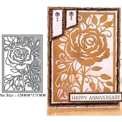 Flowers Openwork Hollow Frame Metal Cutting Dies Stencil Scrapbooking Embossing 2021 New Christmas Craft Dies Diy Molds