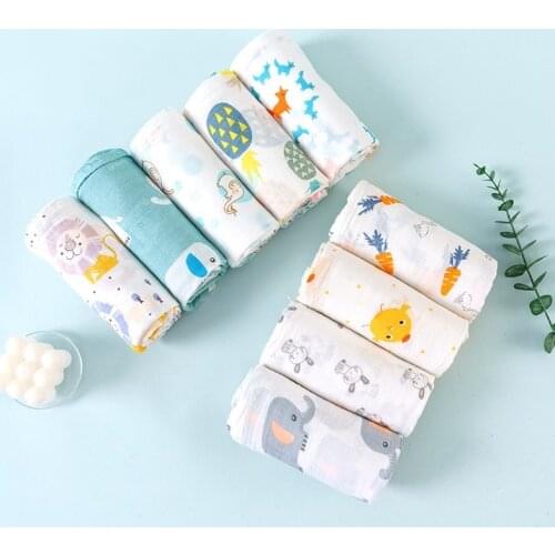 Baby Swaddle Blanket 110*110 cm Unisex Swaddle Wrap 100% Pure Cotton Muslin Swaddle Blankets Neutral Receiving Blanket for Boys