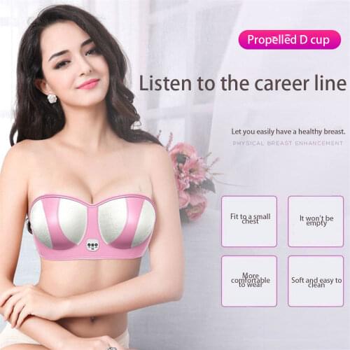 USB Charging Electric Breast Massage Bra Vibration Chest Massager Growth Enlargement Enhancer Breast Heating Stimulator Machine