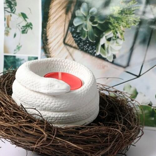 Epoxy Resin Candle Holder Mold Cute Snake Shape Silicone Candlestick Mold Crafts GXMA