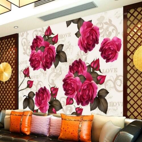 Photo wallpaper Retro Rose Wedding Room Living Room Bedroom Background Wall Hotel custom Decorative wallpaper