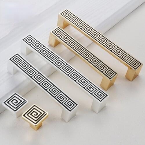 Classic Gold Silver Handle Nordic Modern Luxurious Handles Cabinet Wardrobe Door Knobs American Luxury Hardware Decoration