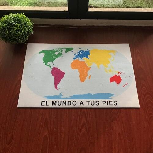 Funny Door Mat World Map Doormat for Entrance Door Carpet Shoe Scraper Machine Washable Carpet Door Mat Bathroom Anti-slip Mat