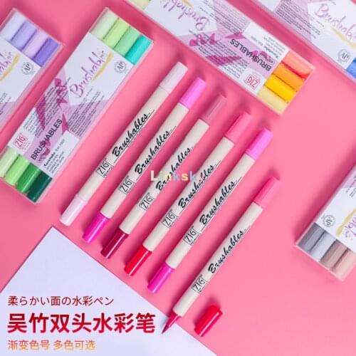 Kuretake Zig BRUSHABLES Brush Pen, Soft Brush Pens Marker Pen Set MS-7700 Watercolor Pens Brushables Brush, Lettering Pens
