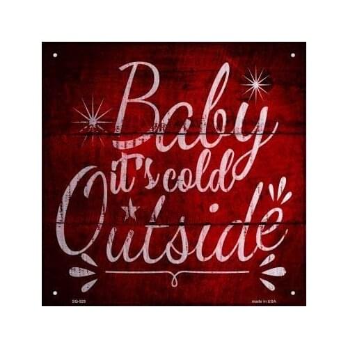 Losea Baby Its Cold Outside Rustic Retro Metal Tin Sign Wall Decor Art 8x8 Inches