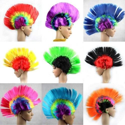 Halloween Christmas Novel Party Headwear Fashion Mohawk Wig Punk Wig Funny Cockscomb Decoration
