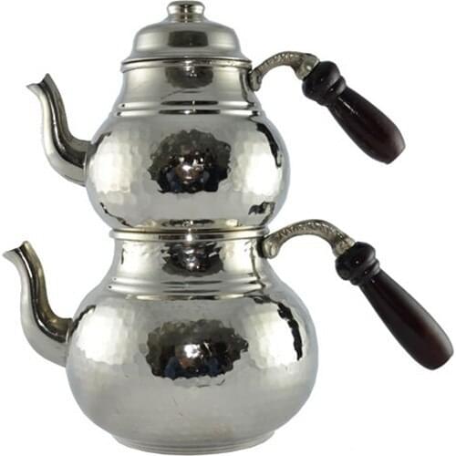 Zugazo Tattoo Copper Wood Handle Teapot traditional Turkish tea Pot Set