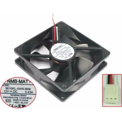 NMB-MAT 3610KL-04W-B59 E00 DC 12V 0.43A 90x90x25mm Server Cooling Fan
