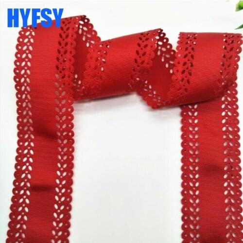 New 45mm lace ribbon 10 yards DIY handmade materials gift wrap hair bow headdress Solid satin ribbon hollow lace