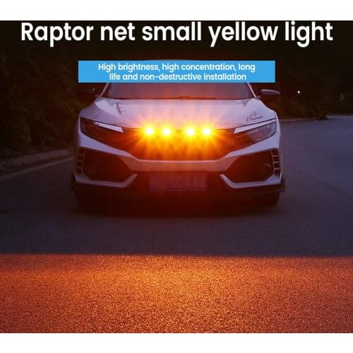 New Arrival 4pcs Amber Vehicles Light Grille Warning Signal LED светодиодная лента Flashing Driving Light Daily Running Light