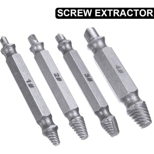 New 4Pcs Screw Extractor Drill Bits Guide Set Damaged Bolt Screwdriver Remover Speed Out Tool Household Gadgets