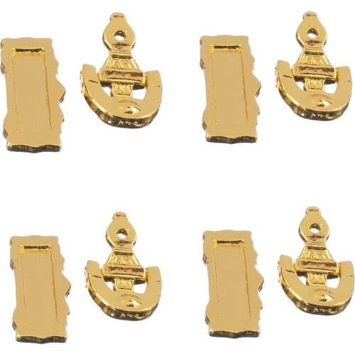 New Hot Set of 4 Dolls House Miniature Fittings Door Knocker Mail Slot Letter Box Doll Houses Parts Supplies Accessories