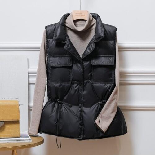 New Windproof Lightweight Warm Waistcoat Ultra Light Down Jacket Women Loose Short Vest Sleeveless Outerwear Female Clothes