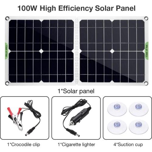 Protable 100W 18V Flexible Solar Panels PWM Semi Flexible Solar Panel Monocrystalline 12V Battery Panels Solar Charger ForTraval