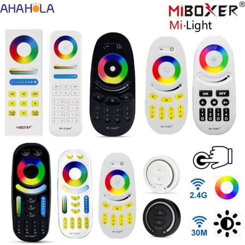 2.4g Miboxer RF Led Strip Controller 12v 24v Mi Light Touch Remote Control Cct Rgb Controller Rgbw Rgbcct Controller