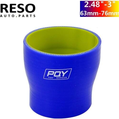 RESO--Silicone hose straight reducer joiner coupling 2.48"-3" 63mm-76mm