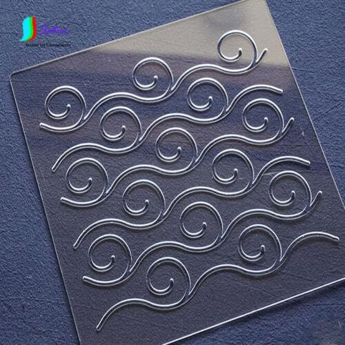 Template Handmade Fabric Tools Embroidery Patchwork Crimping Drawing Ruler Wave Pattern Auspicious Cloud Leaf Pattern S521P