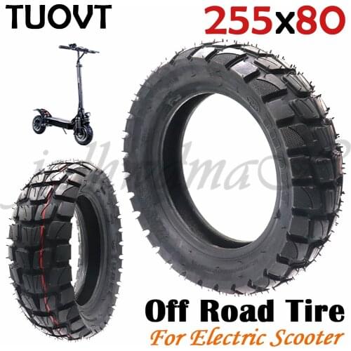 TUOVT 255x80 Tire Tyre for Electric Scooter Zero 10x Dualtron KuGoo M4 Upgrade 10 Inch 10x3.0 80/65-6 Off Road Tire