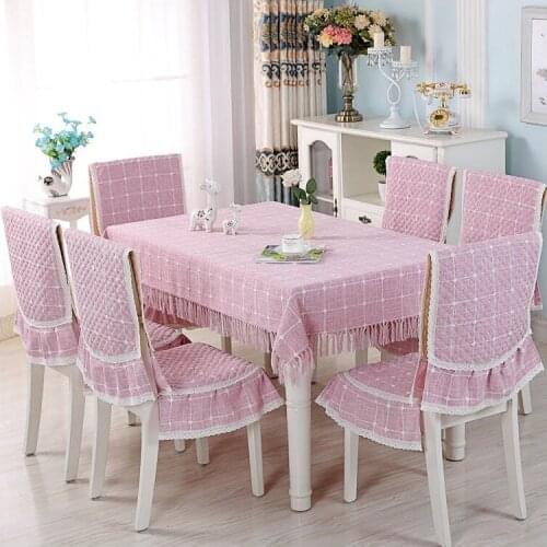 Modern Rectangular Tablecloth Dinner Table Desktop Cloth Chair Seat Cover For Kitchen Decor Table Cover Solid Palid Tablecloth W
