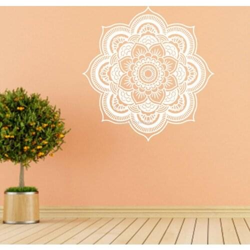 Bohemian Mandala Flower Pattern Wall Sticker Yoga Lotus Ganesha Namaste Indian Art Vinyl Decal Decor Home Family Mural DG311
