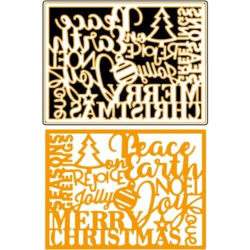 Merry Christmas Season Greetings Jolly Frame Stencil Metal Cutting Dies DIY Scrapbooking Crafts Supplies Paper Cards New 2018
