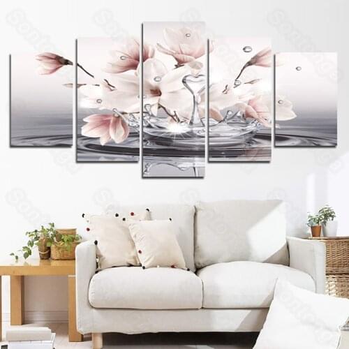 Vintage Flower Canvas Painting Art Poster Living Room Decoration Sofa Background Wallpaper 3D Stereo Wall Stickers