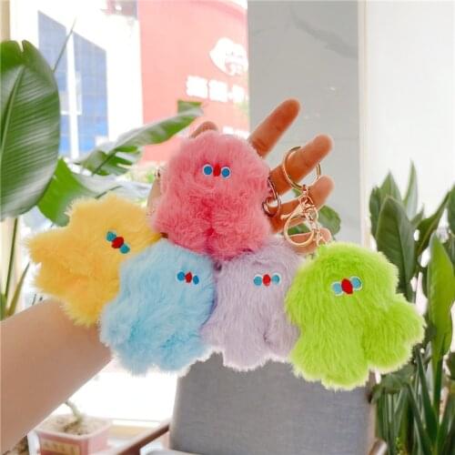 Explosive cute ins powder stupid plush doll bag ornament accessories doll pendant key pendant wholesale