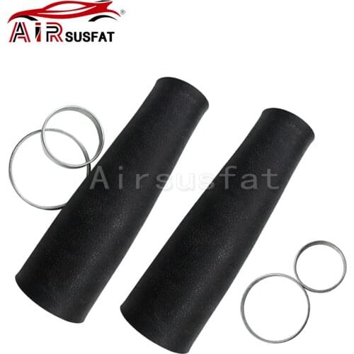 2 Sets Rear Rubber Air Sleeve + Crimping Rings For Cadillac Escalade Chevrolet Tahoe GMC Yukon 2002-2014 25979394 1575626