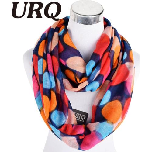 Woman Infinity Scarfs Winter Warm Polka Dot Women Tube scarf Scarves Loop Plumb Scares V8A9567