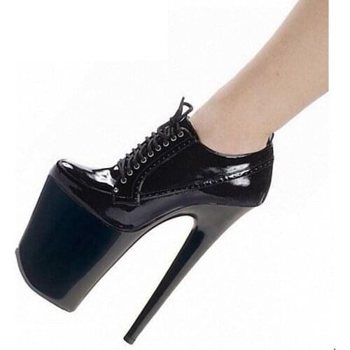 Autumn Winter Women Waterproof High-heeled Short Boots New Style Vintage Lace-Up Ladies Brogue Shoes Dancing Party Clubwear