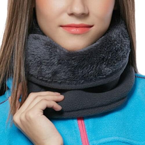Women Outdoor Winter Plush Neck Warmer Men Motorcycle Skiing Cycling Face Thermal Mask Breathable Dual-layer Warm Scarf 1 Pc