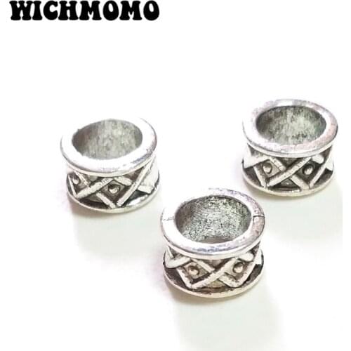 10 Pieces 6*10MM Fashion New Round Big Hole X-vein Zinc Alloy Beads Diy Bracelets Necklace Jewelry Accessories PJ538