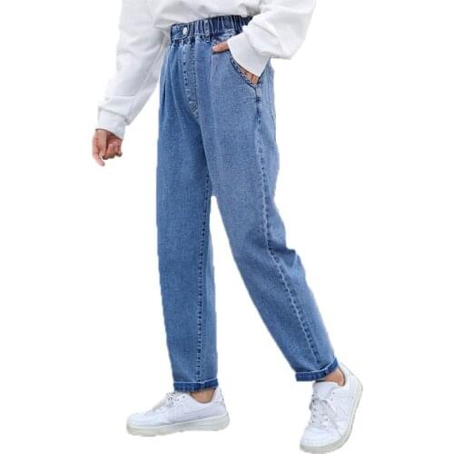 2021 Young Girl Jeans solid Princess Skinny Trousers Kids Denim Leggins Children Fashion Jeans for Girls Denim Pants 6-16 Years