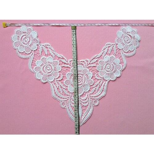 36cm*29cm milk fibre embroidery collar applique,embroidery decoration collar patches,XERY-HCXP0513C