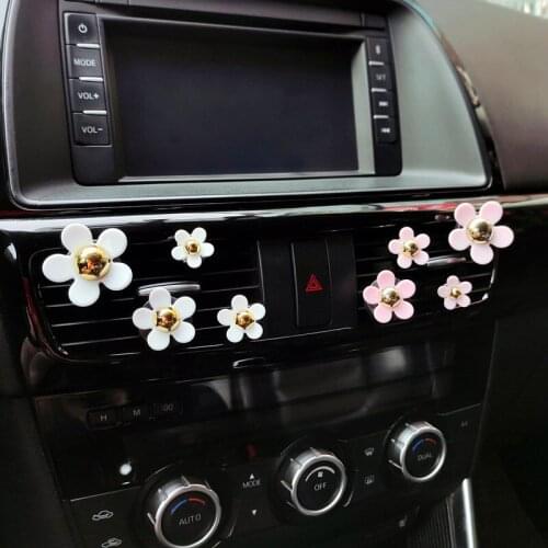 4pcs Floret Set Car Accessories Interior Woman Cute Small Flowers Car Air Freshener Perfume Clip Auto Decoration Aromatherapy